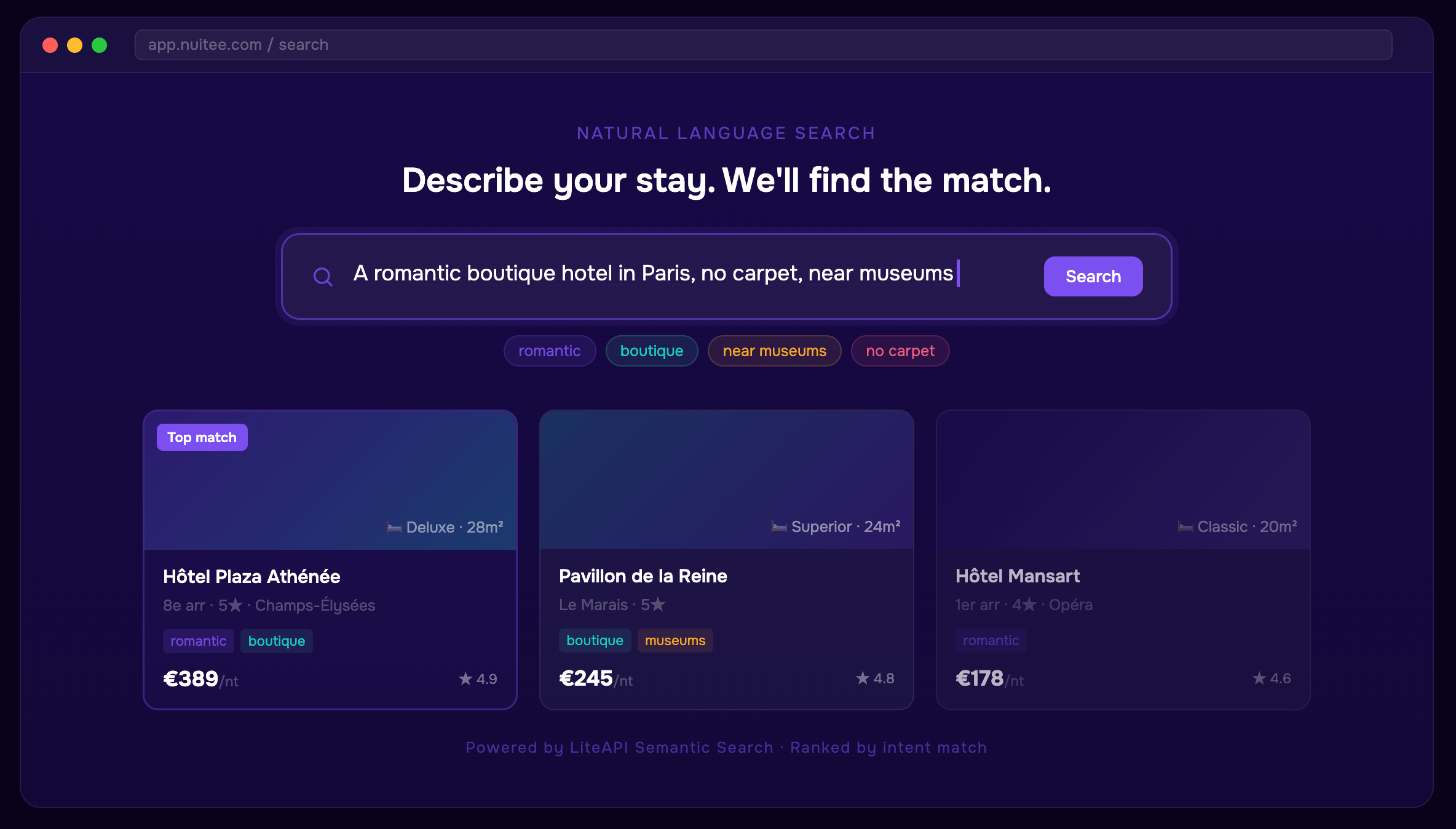 semantic hotel search