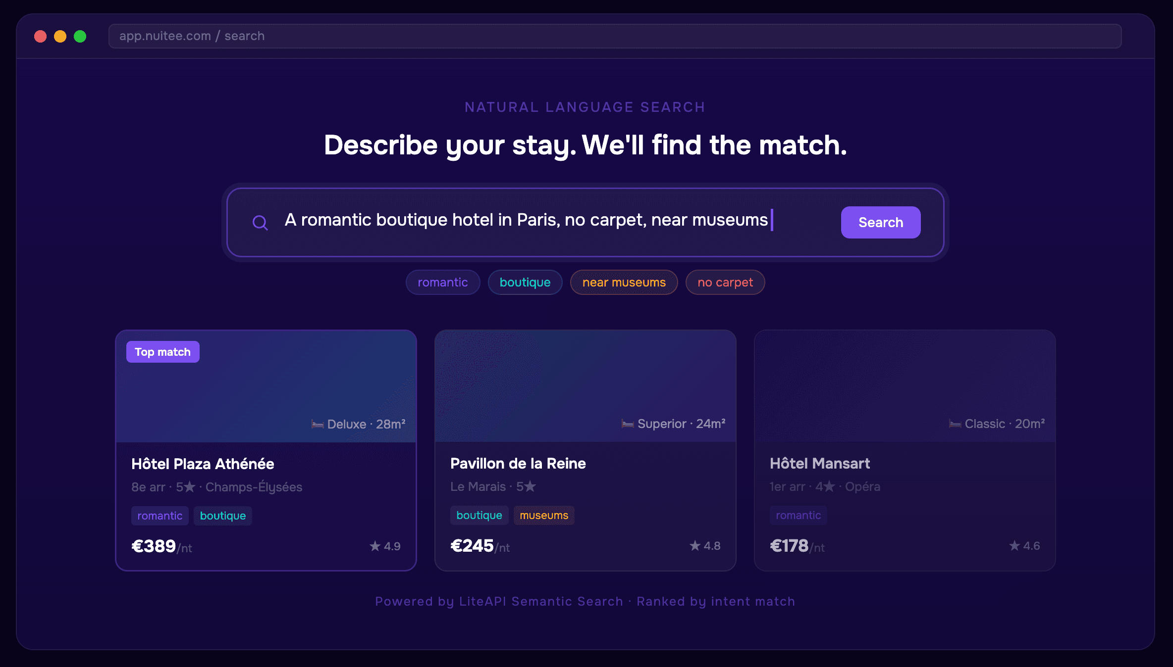 semantic hotel search